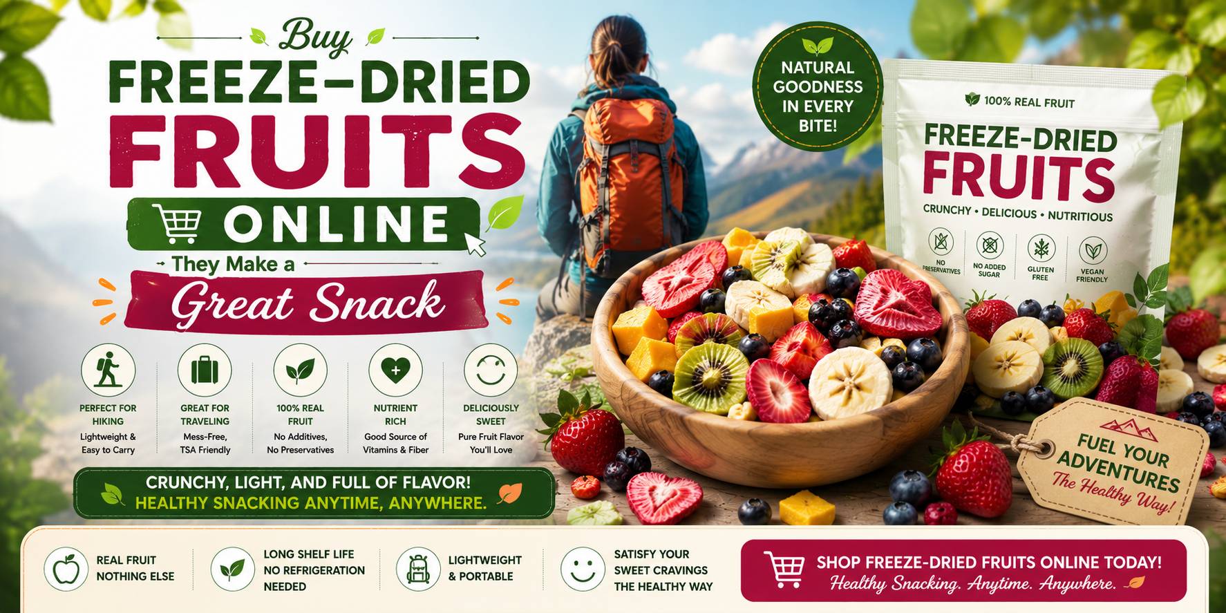 Buy Freeze-Dried Fruits Online—They Make a Great Snack for Hiking, Traveling, and Just Plain Wanting Something Sweet.