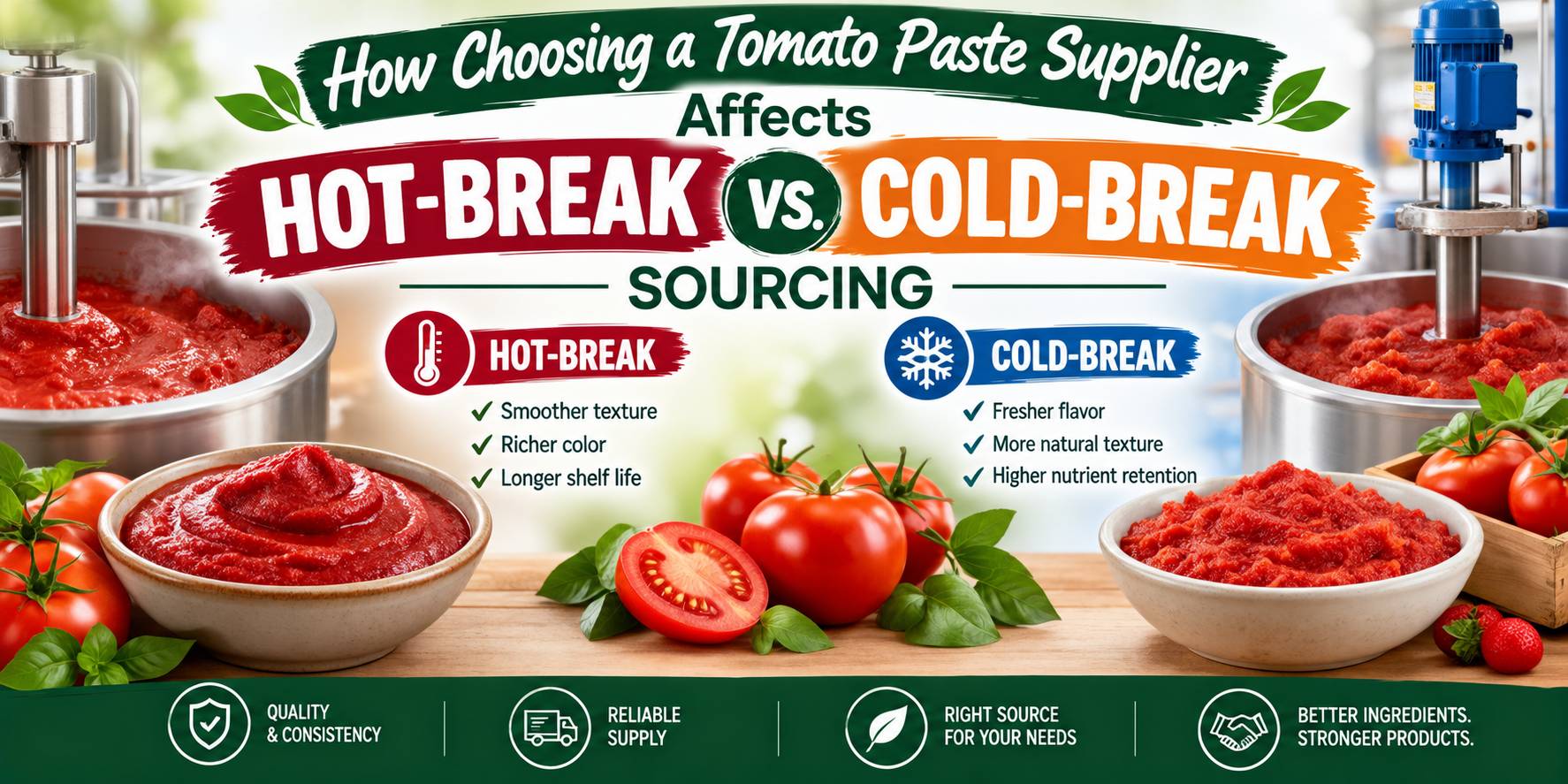 How Choosing a Tomato Paste Supplier Affects Hot-Break vs. Cold-Break Sourcing