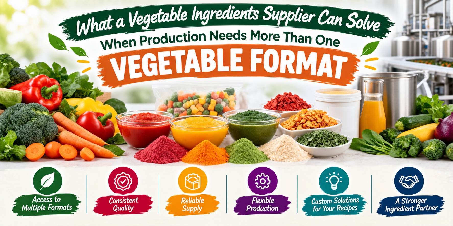 What a Vegetable Ingredients Supplier Can Solve When Production Needs More Than One Vegetable Format